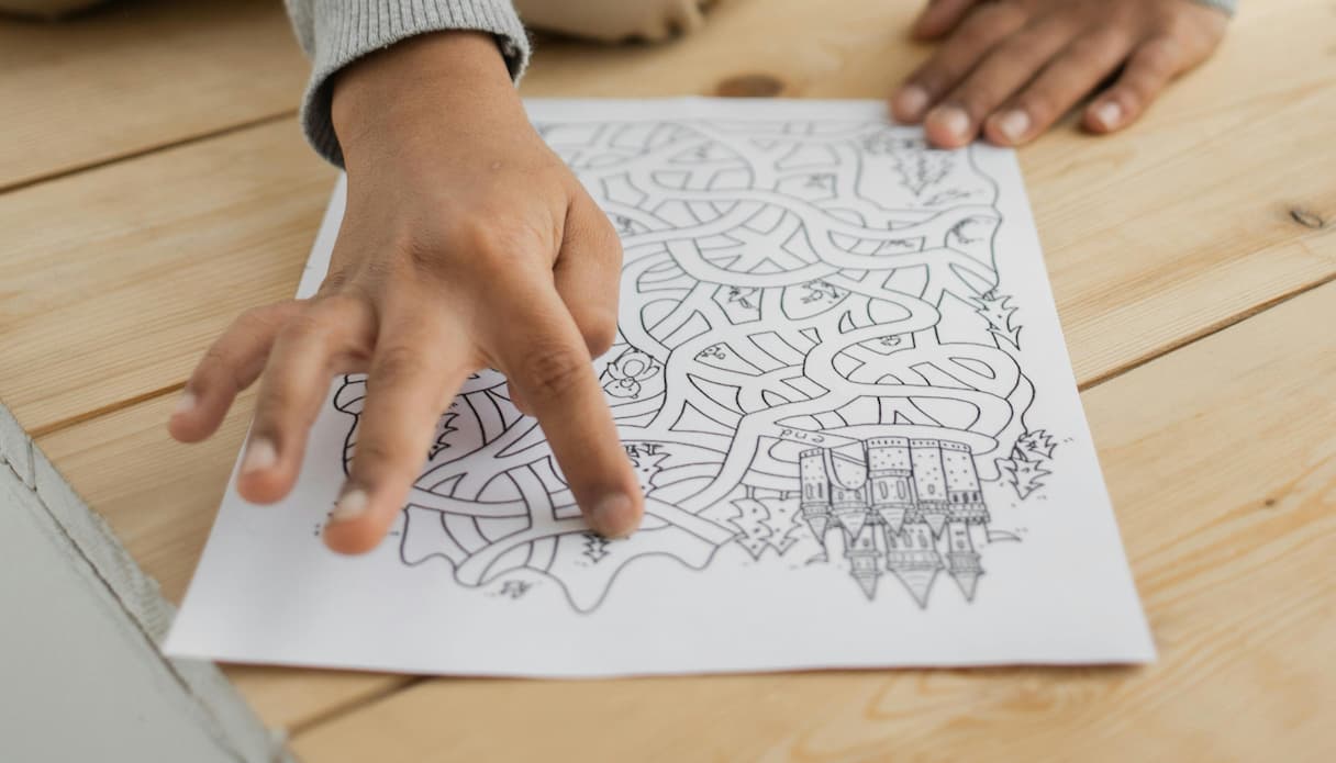 children with paper masks